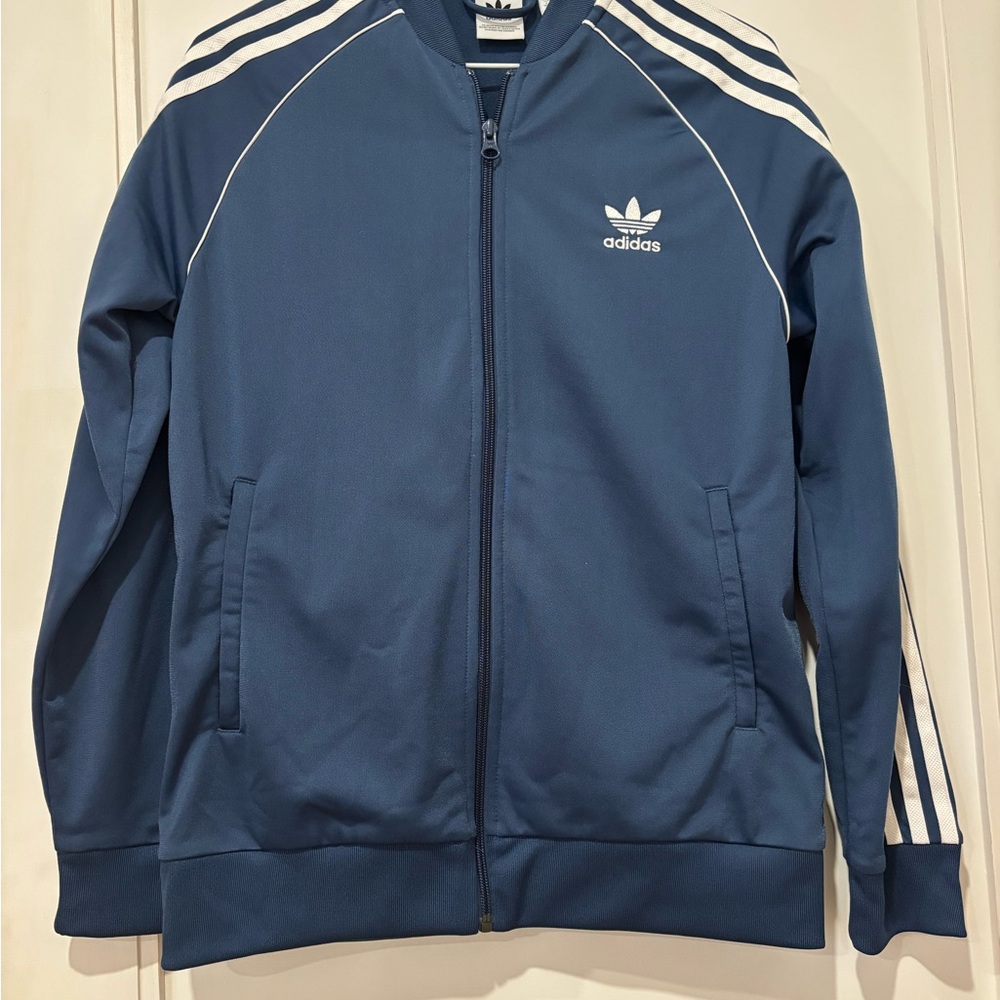 Adidas Navy Jacket with White Stripes